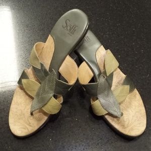 Sofft Leather Leaf wedges sz8